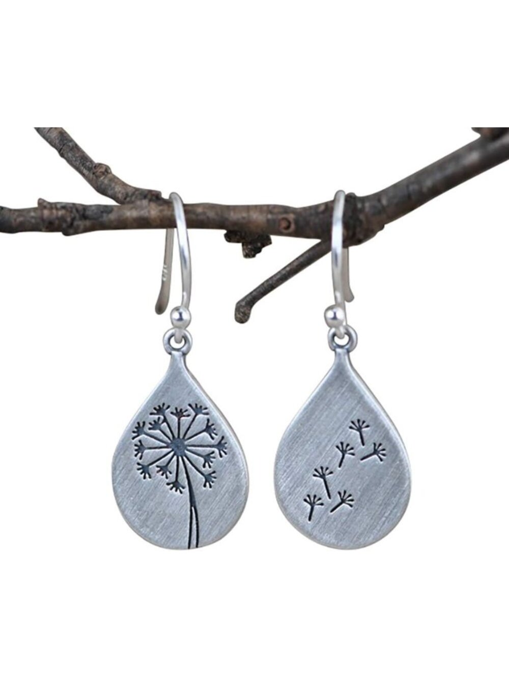 925 Sterling Silver Dandelion Drop Dangle Earrings - Elegant Women's Jewelry